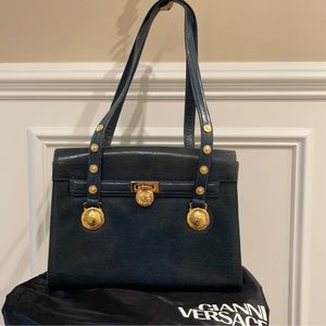 Gianni Versace Medusa leather shoulder bag